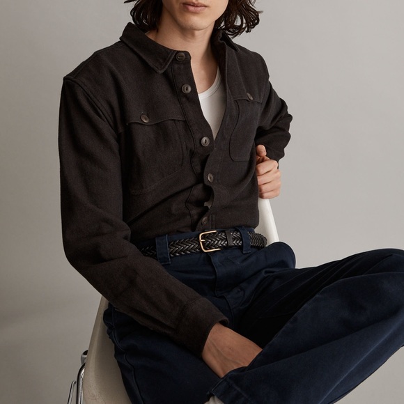 Madewell Twill Easy Shirt-Jacket in Black/Brown size XXL - Picture 2 of 9